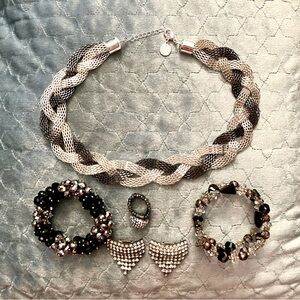 Silver Gold Black Theme JEWELRY Rhinestones Shimmering Shiny